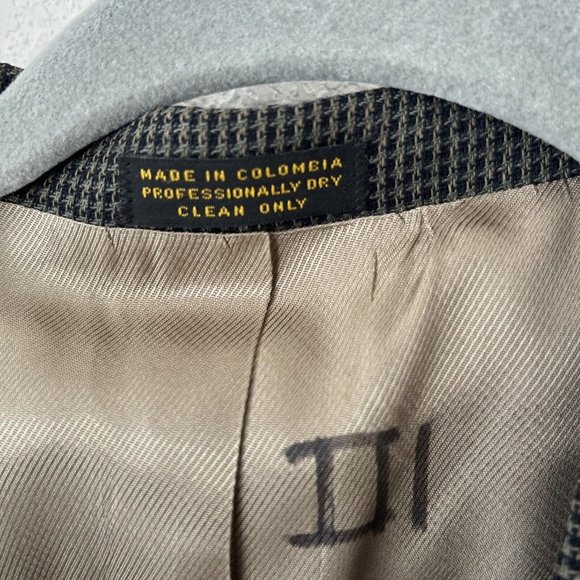 Oscar de la Renta 44S Brown check Plaid Suit Blazer Sports Jacket 3 Button Wool - Picture 4 of 13